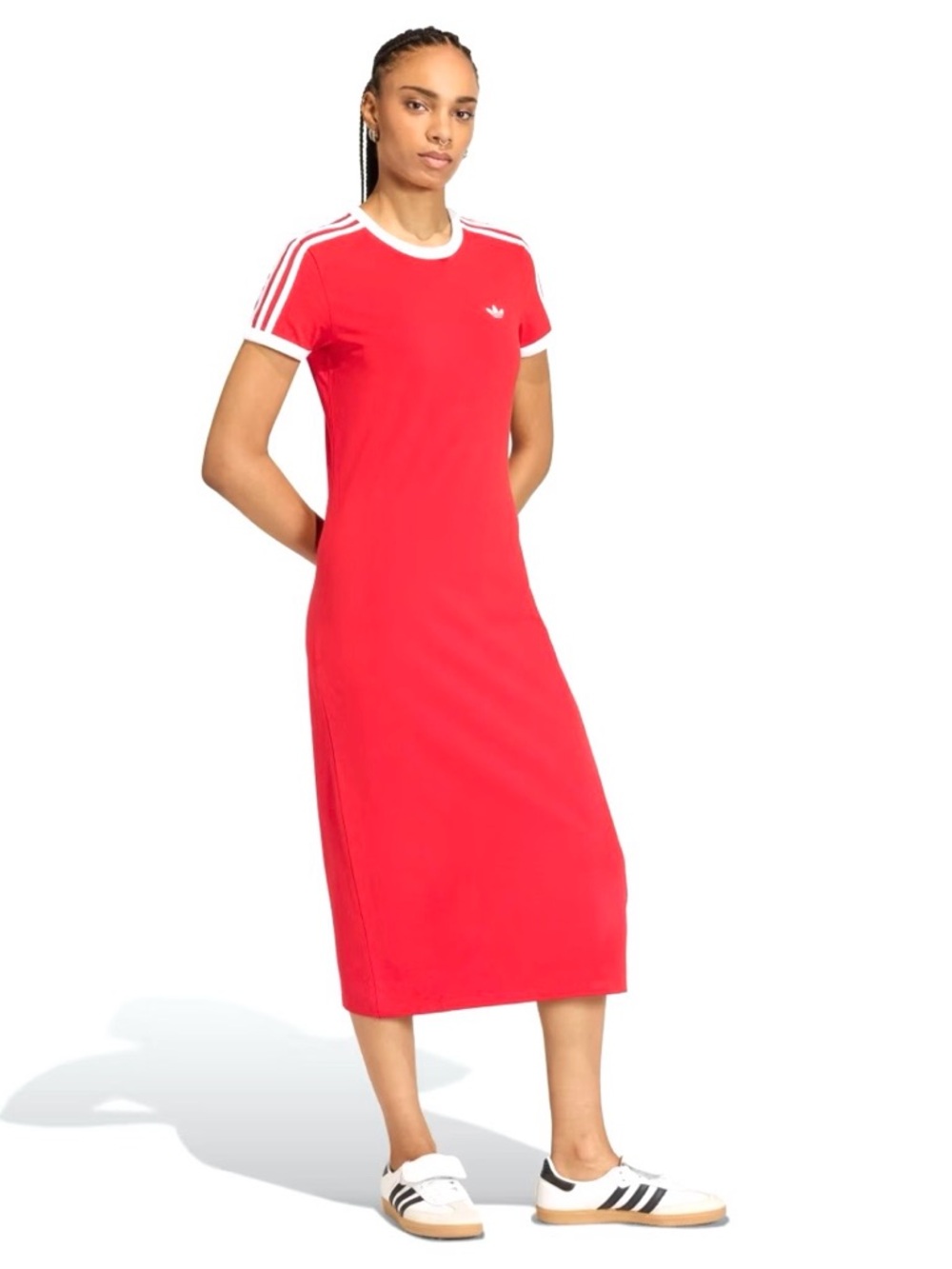 ADIDAS ORIGINALS Women’s 3 stripes slim fit midi dress❤️❤️ - Picture 3 of 9